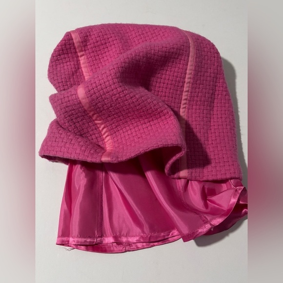 Milly Hot Pink Basket Weave Ribbon Trimmed Mini Skirt wool retro size 4 - Picture 5 of 11